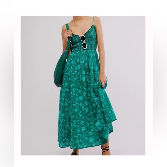 💘 Free People Sweet Nothings Midi Dress Tea Combo L - Picture 2 of 7